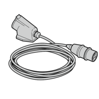 Rallonge Euro 16 avec prise femelle fixe 400V Lg 8m Hormann Réference 635349
