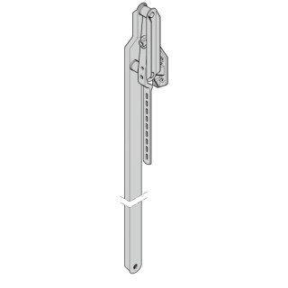 Bras droit embase ZAMAC Hauteur 2125 de porte S95 Hormann