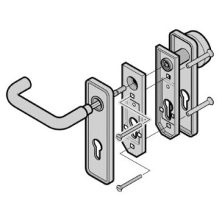 Garniture à bouton fixe et béquille arrondie (72), synthétique, noire, CP Hormann Référence 3096789