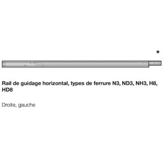 Rail de guidage horizontal droite/gauche Hormann Référence 3097679