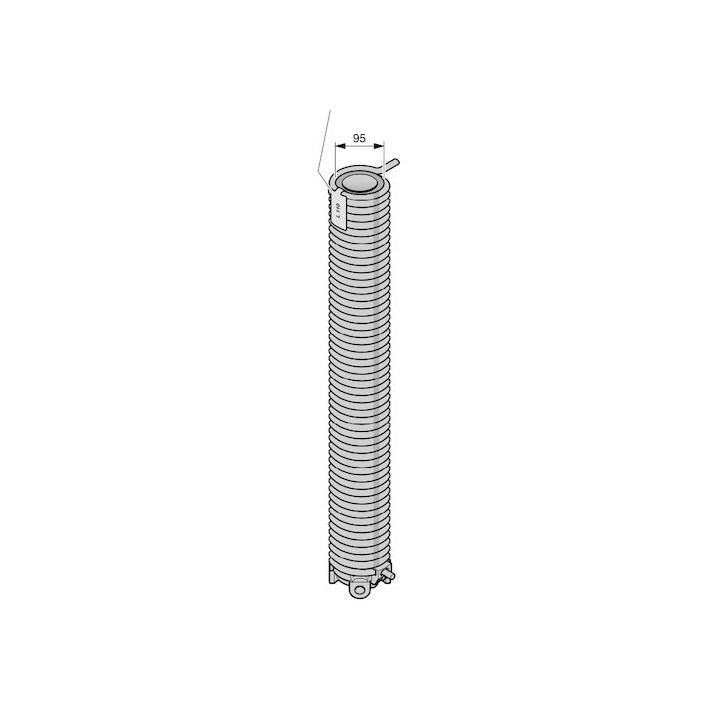 R106 Ressort de torsion avec tube synthétique et cône de réglage de tension Hormann Référence 3090547