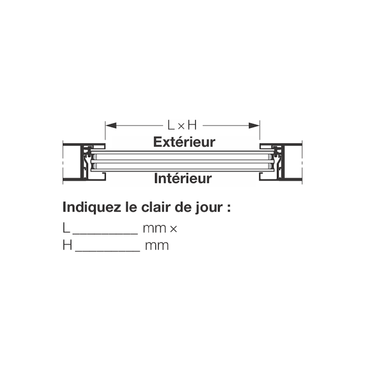 Vitre triple synthétique 26mm Structure cristalline U3 Hormann Référence 3095252