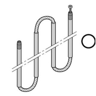 Tige de verrouillage bas multipoints pour portillon incorporé avec câble Hormann Référence 3093534
