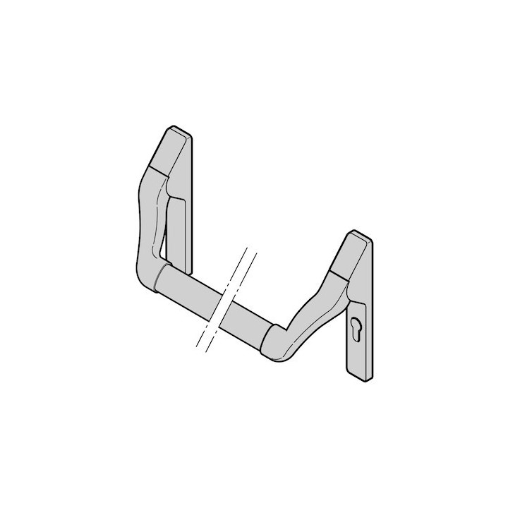Barre de poussée pour porte de secours acier inoxydable Hormann Référence 3099909