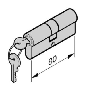 Cylindre profilé pour portillon indépendant 60, à fermeture différente 40 + 40 mm Hormann Référence 3093928