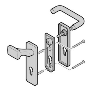 Garniture à bouton fixe et béquille arrondie, fonte d'aluminium CR Hormann Référence 3096790