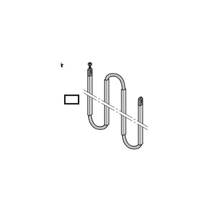 Set Tiges de poussées NF 123 carrées avec cable pour portillon de porte de garage sectionnelle Hormann Référence 4012036