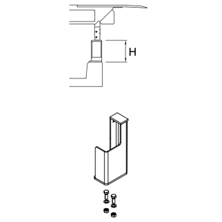 Support de cadre gauche L335 galvanisé pour niveleur de quai Hormann HTL2 Référence 309526