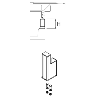 Support de cadre droite L220 galvanisé pour niveleur de quai Hormann HTL2 Référence 311192