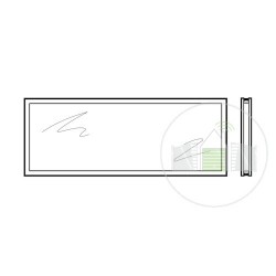 Vitre double synthétique transparente pour vitrage à cassettes 620mm Hormann Référence 3092752