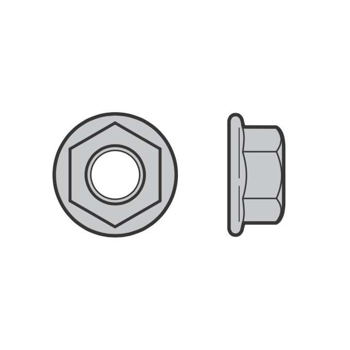 Lot de 10 Ecrou Hexagonal M6 avec cran de blocage et bride Hormann Référence 3001660