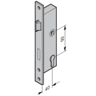 Serrure encastrée à profilé tubulaire anti panique CP Fonction B KFV Hormann Référence 3095110 - 3102702