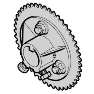 Pignon pour arbre à ressort double, complet avec accessoires de fixation et raccord de motorisation Hormann Référence 3044739
