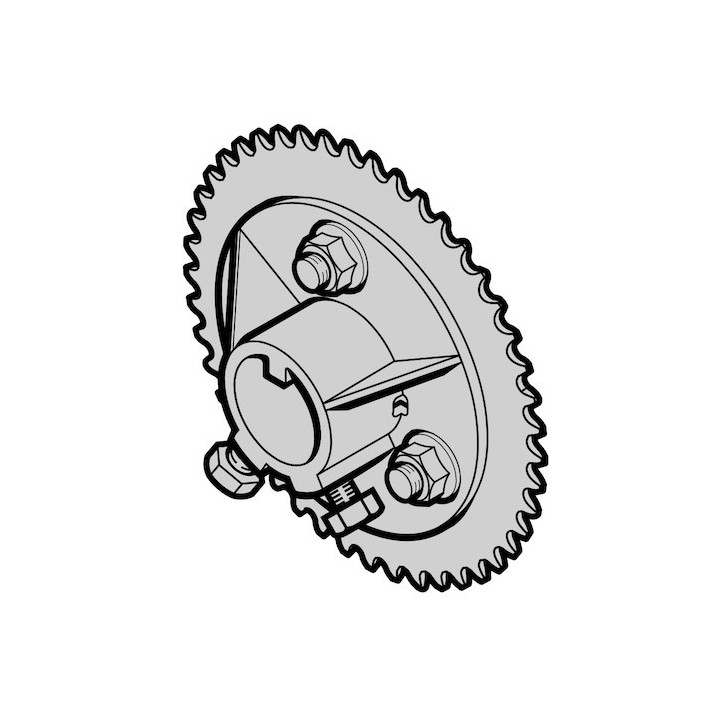 Pignon pour arbre à ressort double, complet avec accessoires de fixation et raccord de motorisation Hormann Référence 3044739