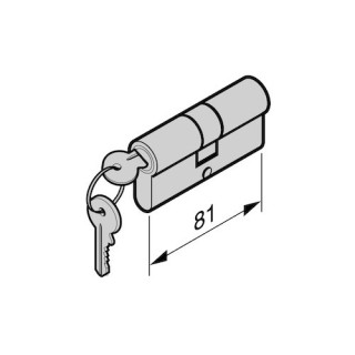 Cylindre profilé portillon indépendant NT 60 / NTW 60, à fermeture différente 50,5 + 30,5mm Hormann Référence 3032892