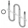 Set Tiges de poussées AP 013 rondes avec cable pour portillon de porte de garage sectionnelle Hormann Référence 4012008