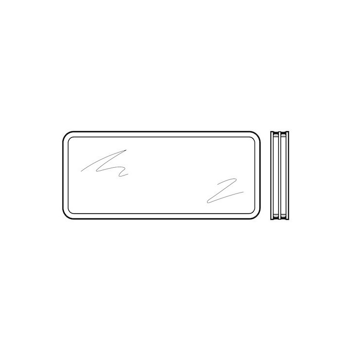 Vitre quadruple synthétique transparente 64mm pour hublot type A, pour panneaux double paroi 80mm Hormann Référence 3090840