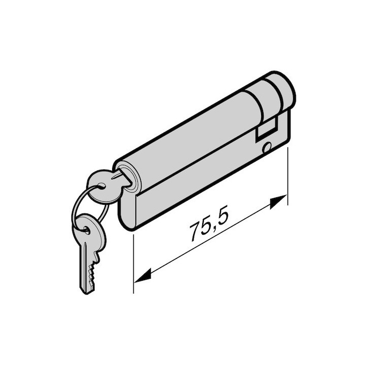 Demi cylindre profilé 65,5 +10mm Hormann Référence 3074400