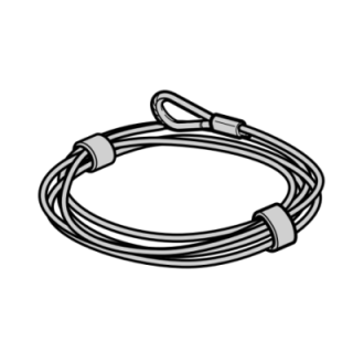 Cable de traction 4mm Lg 8m avec terminal Hormann Référence 3095593