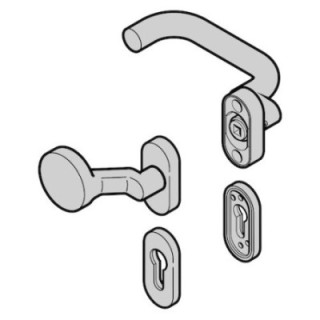 Garniture à bouton fixe, coudé cylindre rond VA F1 Hormann Référence 4016363