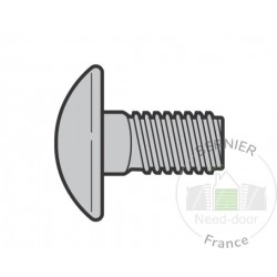 Lot de 10 Vis à tête bombée M8 X 16 à collet carré Hormann Référence 3006980