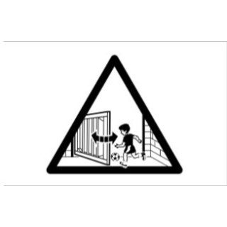 Panneau d'avertissement autocollant Hormann Référence 436597
