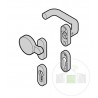 Garniture à bouton fixe (92) coudé / plat CP fonte d'aluminium en ton naturel F1 Hormann Référence 3096811