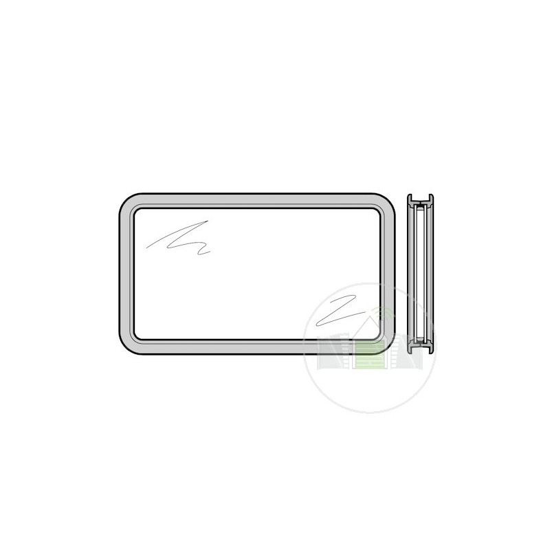Hublot type E pour panneaux à double paroi 42mm, cadre synthétique vitre double transparente 33mm Hormann Référence 3057716