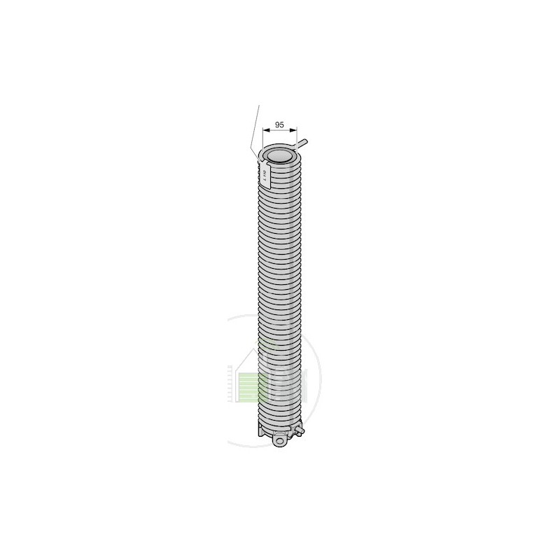 R105 Ressort de torsion avec tube synthétique et cône de réglage de tension Hormann Référence 3090546