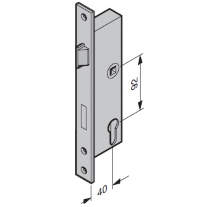 Serrure antipanique 40 / 92 / 9 fonction E, CR à verrouillage automatique Hormann Référence 3094097