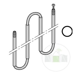 Tige de verrouillage bas multipoints pour portillon incorporé avec câble Hormann Référence 3093534